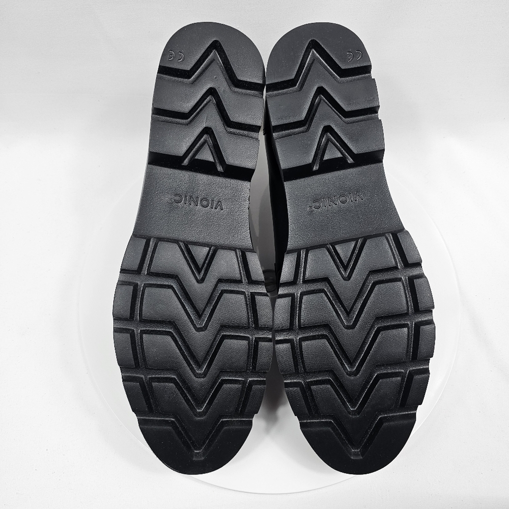 NIB Vionic Cheryl II Loafers Size 10 Black Leather Lug Sole Comfort Slip On - Picture 13 of 14
